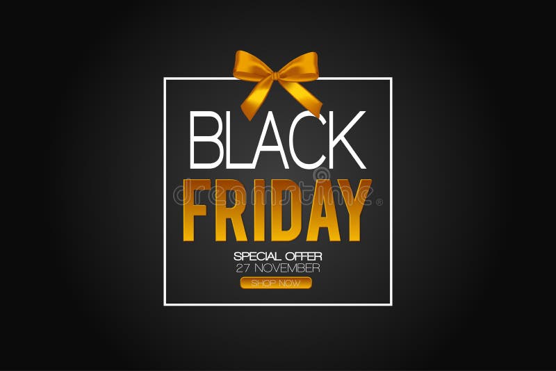 Black Friday sale inscription design template and banner. Discount offer presentation. Creative concept for sales season. stock illustration