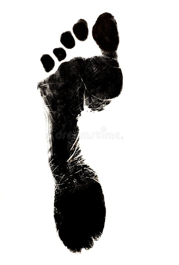 Human foot print on white background. Human foot print on white background