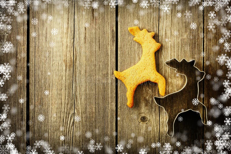 Печенье оленей gingerbread рождества домодельное иллюстрация вектора
