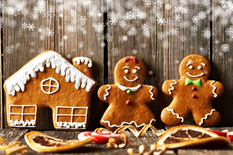 Печенья gingerbread рождества домодельные иллюстрация штока