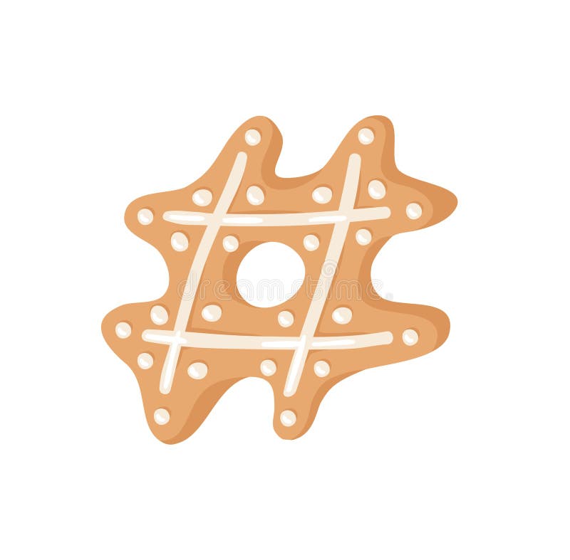 Печенья хлеба имбиря иллюстрации мультфильма подписывают hashtag H иллюстрация вектора
