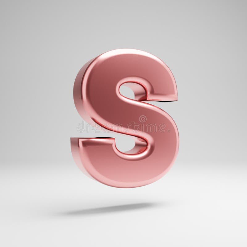Письмо s объемного лоснистого розового золота uppercase изолированное на белой предпосылке иллюстрация вектора Письмо s объемного лоснистого розового золота uppercase изолированное на белой предпосылке иллюстрация вектора