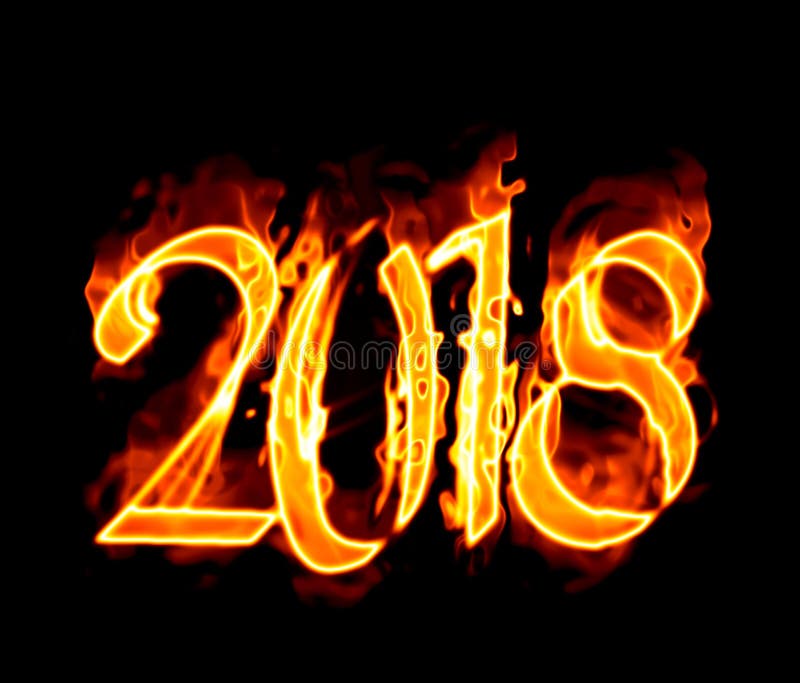2018 пламенеющих номеров на черноте иллюстрация вектора 2018 пламенеющих номеров на черноте иллюстрация вектора