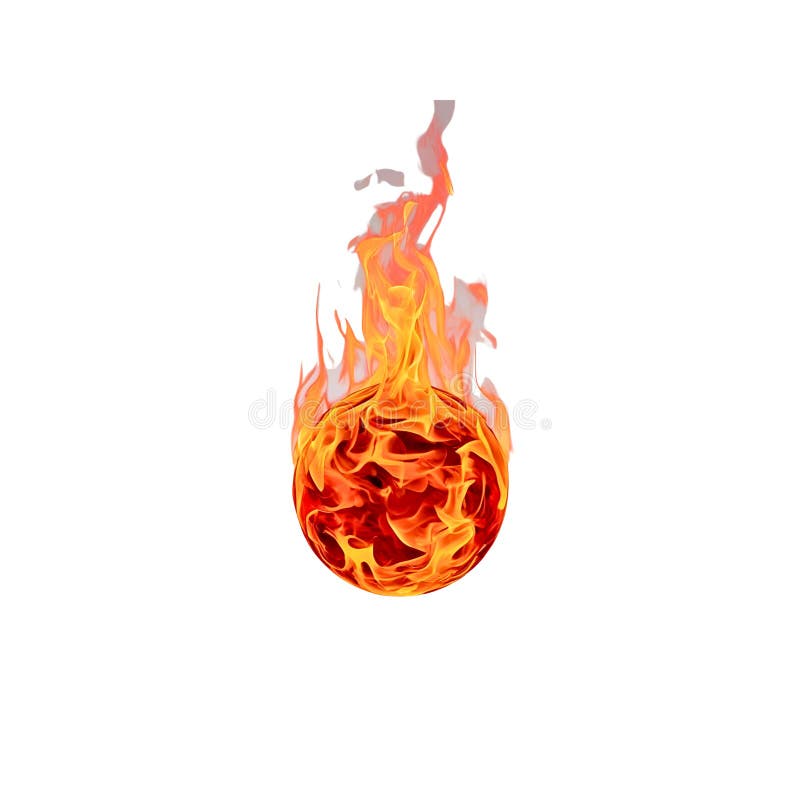 Пламя Fireball Vector пламенный огненный шар на белом фоне иллюстрация вектора