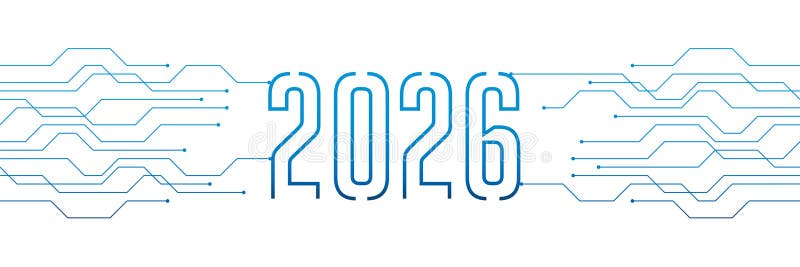 плата электроника цифровой технологии баннер 2026 иллюстрация вектора