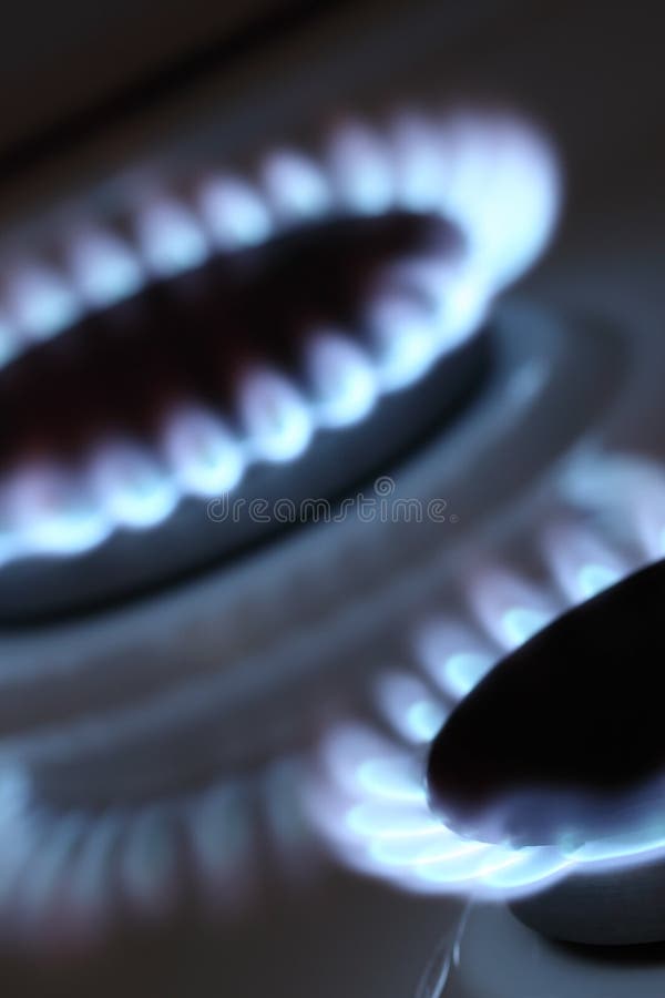 Close up view on two burners of cooker. Close up view on two burners of cooker