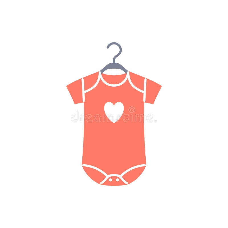 плоский значок baby romper. розовый костюм иллюстрация вектора