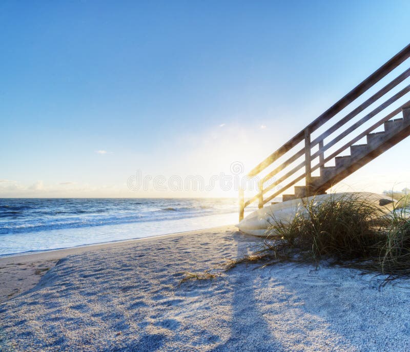 Beach in Sebastian, Florida at Sunrise, HDR Image. Beach in Sebastian, Florida at Sunrise, HDR Image.