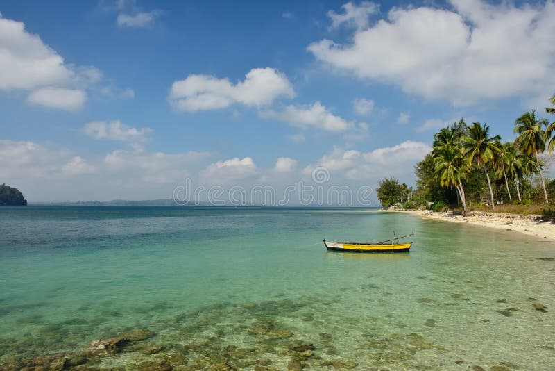 Пляж рая на острове Andaman и Nicobar, Индии стоковое изображение