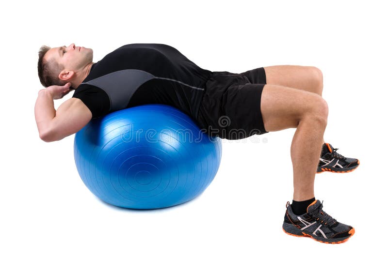 Подбрюшные тренировки Fitball стоковые фотографии rf Подбрюшные тренировки Fitball стоковые фотографии rf