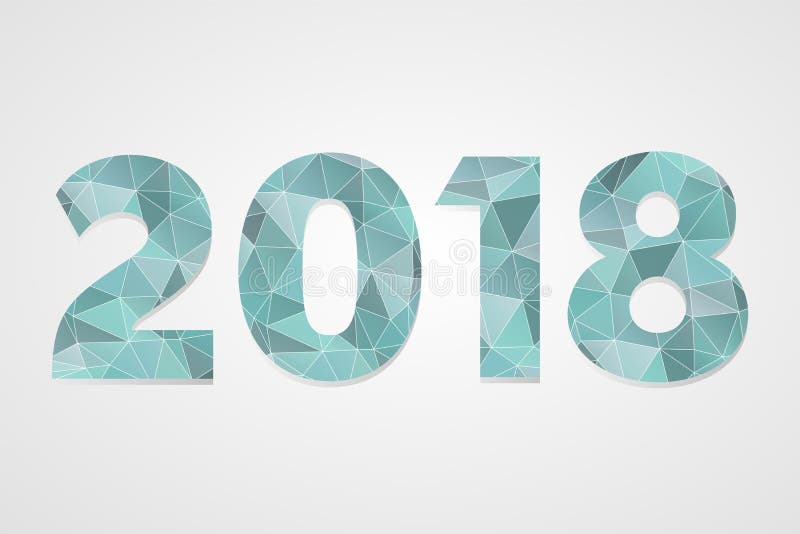 полигональный символ вектора 2018 счастливое Новый Год иллюстрации Изолированный голубой infographic логотип на серой предпосылке иллюстрация штока полигональный символ вектора 2018 счастливое Новый Год иллюстрации Изолированный голубой infographic логотип на серой предпосылке иллюстрация штока