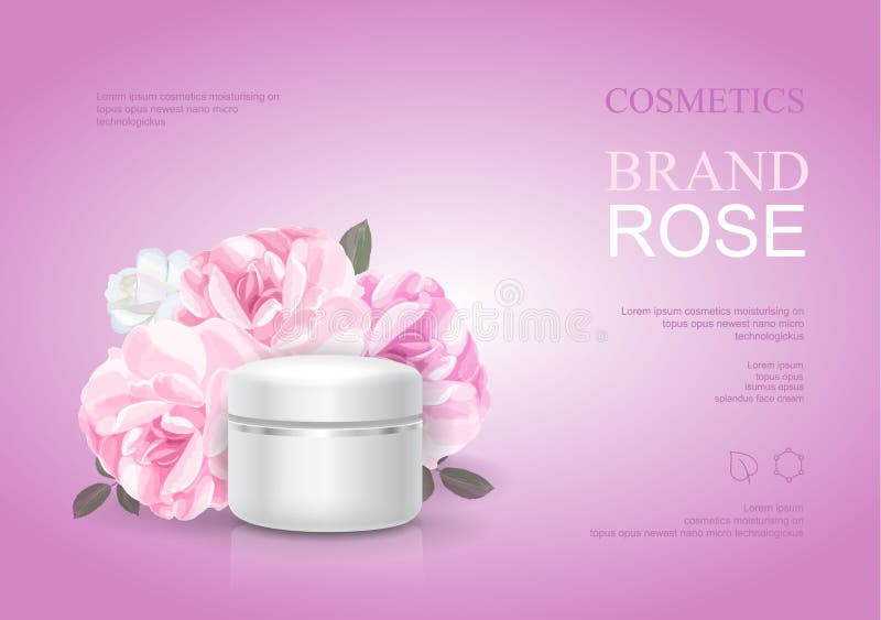 Поднял moisturizing cream шаблон, объявления заботы кожи Иллюстрация вектора плаката продукта розовой красоты косметическая иллюстрация штока Поднял moisturizing cream шаблон, объявления заботы кожи Иллюстрация вектора плаката продукта розовой красоты косметическая иллюстрация штока