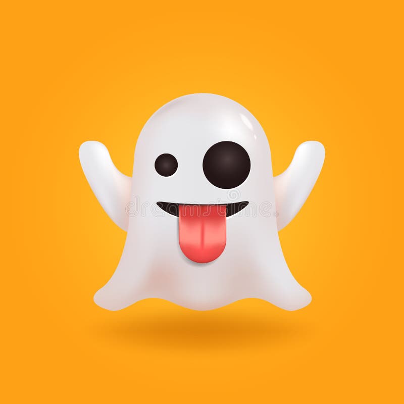 По сообщениям сми, призрак социальные chat смайлик Милые emoji Реалистичные 3d представляют вектор бесплатная иллюстрация