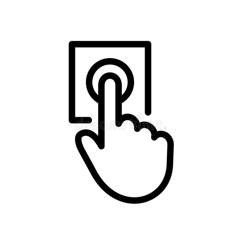 Ring the door bell icon. Hand pushing the button sign. Pressing the doorbell symbol. Adjustable stroke width. Ring the door bell icon. Hand pushing the button sign. Pressing the doorbell symbol. Adjustable stroke width.