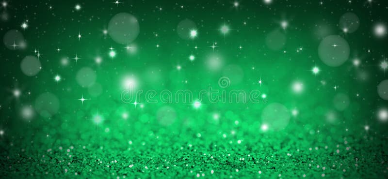 Christmas background with green glitters, sparkles and bokeh. Christmas background with green glitters, sparkles and bokeh