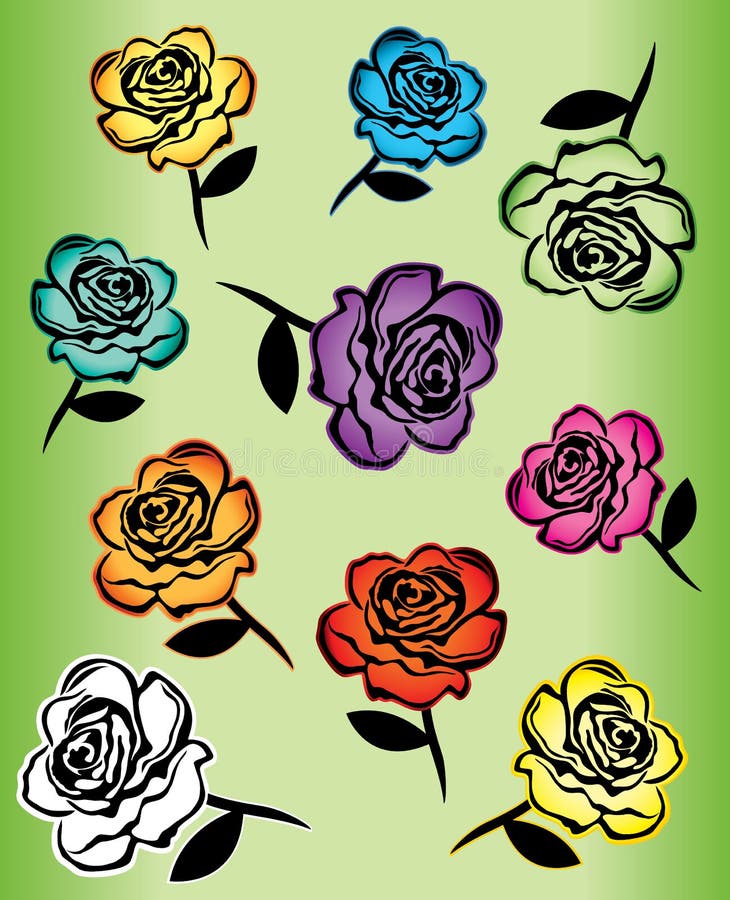 Покрашенная иллюстрация дизайна роз