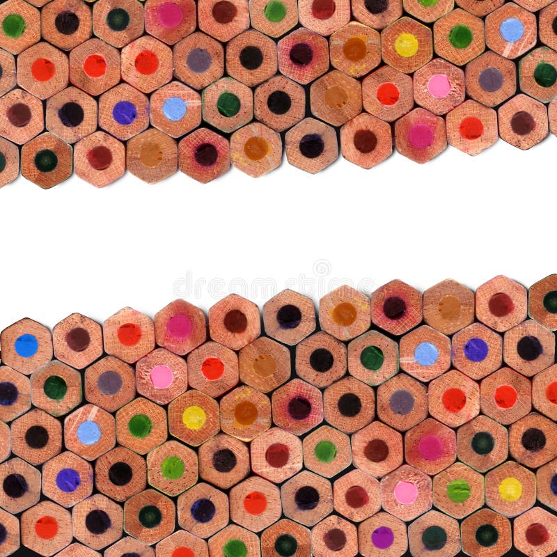 Coloured pencils composition background- frontal view. Coloured pencils composition background- frontal view