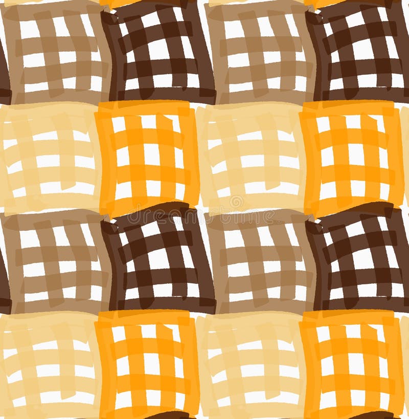 Покрашенный оранжевые и коричневые checkered квадраты отметки иллюстрация штока Покрашенный оранжевые и коричневые checkered квадраты отметки иллюстрация штока