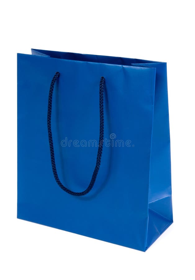 Blue shopping bag isolated on white. Blue shopping bag isolated on white