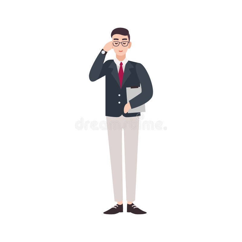 Politician, government worker, public servant, official or delegate dressed in smart suit. Funny male cartoon character isolated on white background. Colorful vector illustration in flat style. Politician, government worker, public servant, official or delegate dressed in smart suit. Funny male cartoon character isolated on white background. Colorful vector illustration in flat style