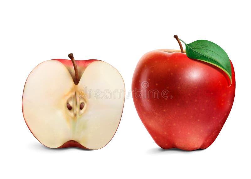 Половина и сочное apple бесплатная иллюстрация