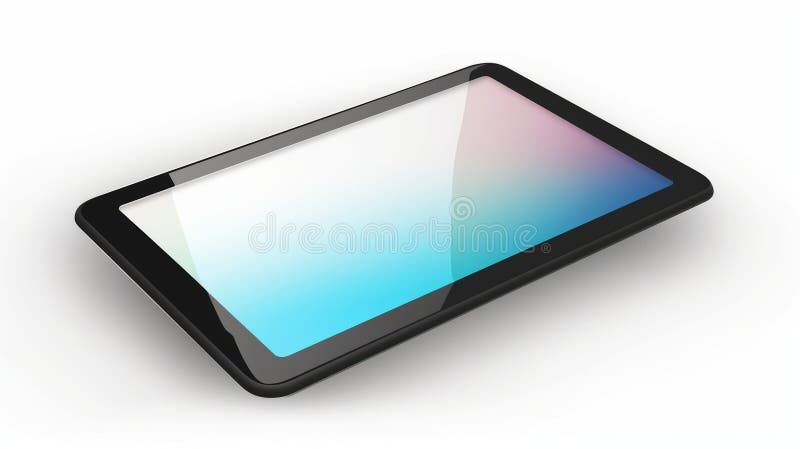 полужирный и яркий черный планшет pc с конструкцией сглаживания иллюстрация штока