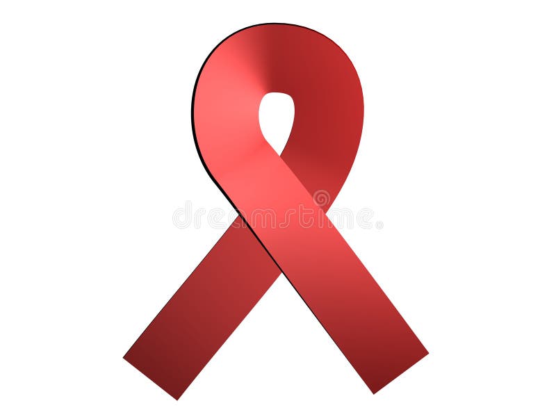 Illustration of a Red Ribbon signifying support for AIDS/HIV awareness. Illustration of a Red Ribbon signifying support for AIDS/HIV awareness