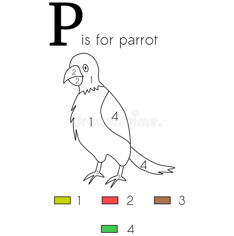 Vector alphabet letter P for children education with funny numbering colouring page. This illustration can be used in children`s books, puzzles, games and other related creatives. Vector alphabet letter P for children education with funny numbering colouring page. This illustration can be used in children`s books, puzzles, games and other related creatives.