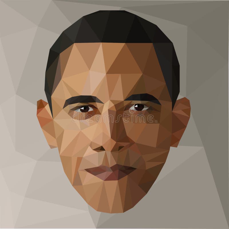 Портрет Barack Obama u S президент низкие поли США иллюстрация вектора Портрет Barack Obama u S президент низкие поли США иллюстрация вектора