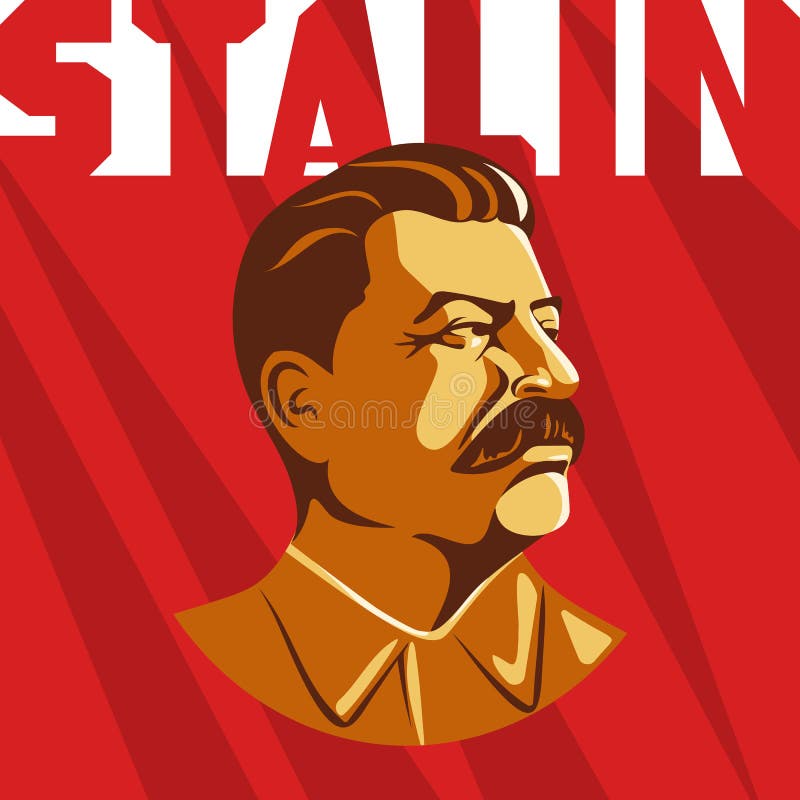 Portrait of Joseph Stalin. Poster stylized Soviet-style. The leader of the USSR. Russian revolutionary symbol. Portrait of Joseph Stalin. Poster stylized Soviet-style. The leader of the USSR. Russian revolutionary symbol.