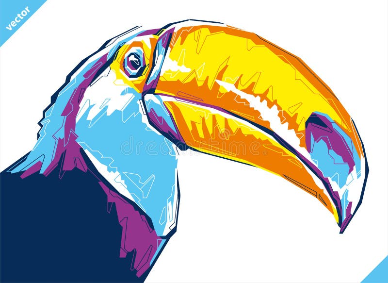 Портрет искусства попа экзотическое toucan r иллюстрация штока