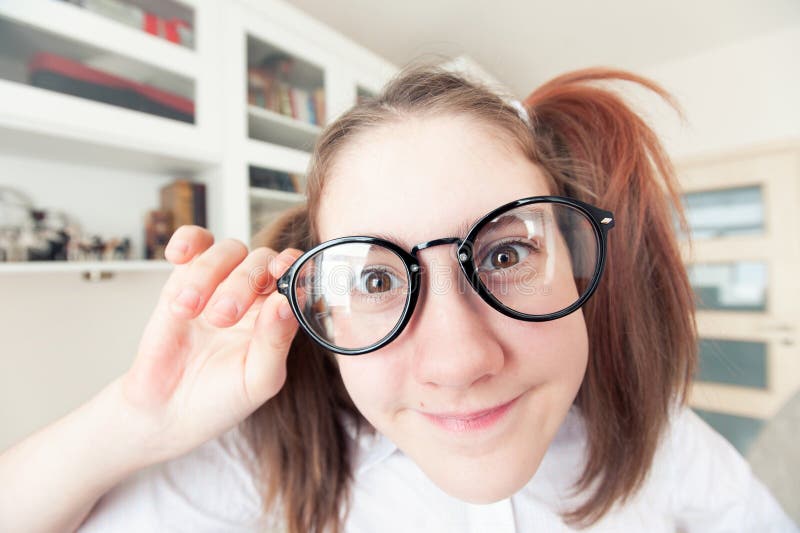 Tugging glasses office vintage