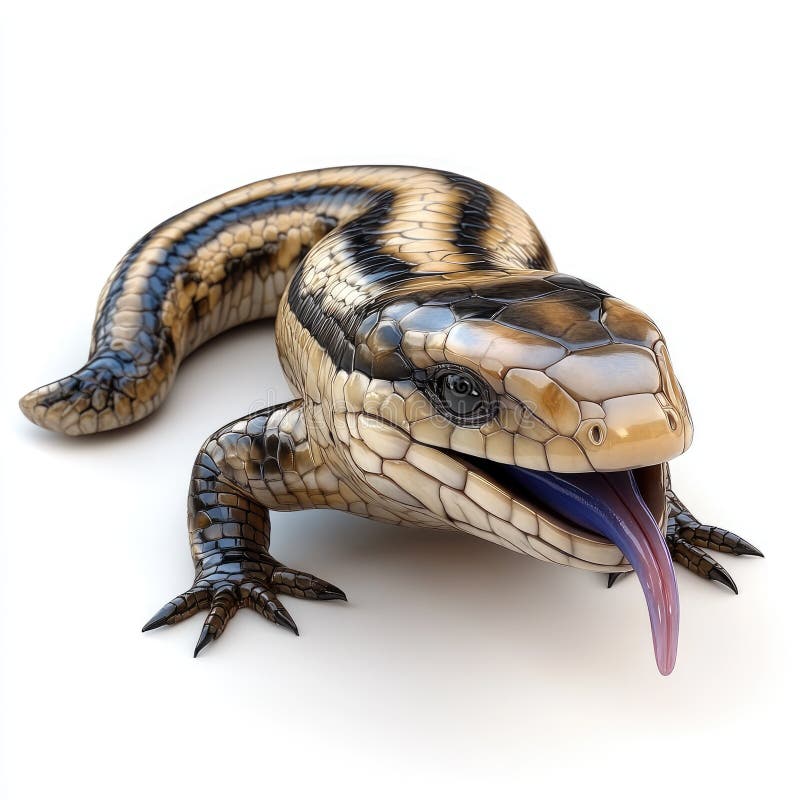 Потрясающий BlueTongued Skink CloseUp : Сведения о рептилии бесплатная иллюстрация
