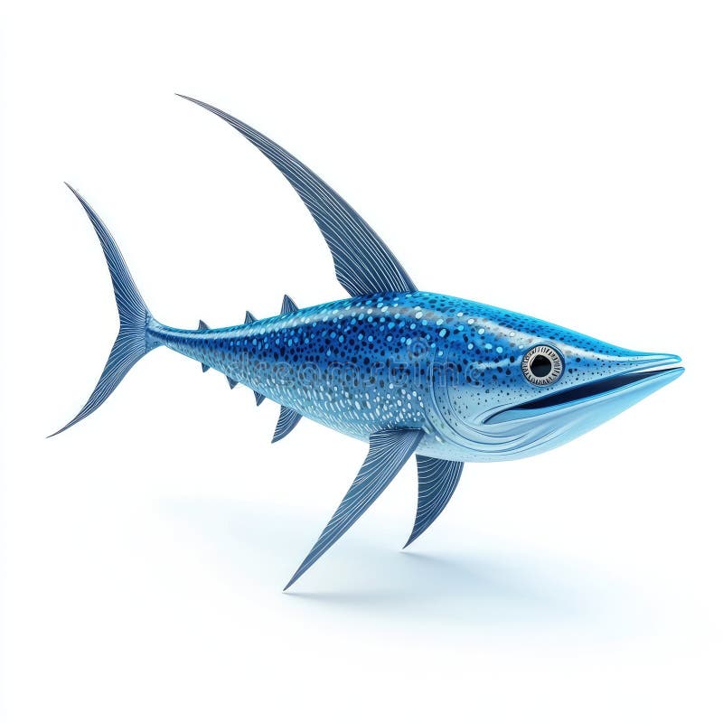 Потрясающий 3D-рендер Blue Swordfish : Океан Хищник иллюстрация штока