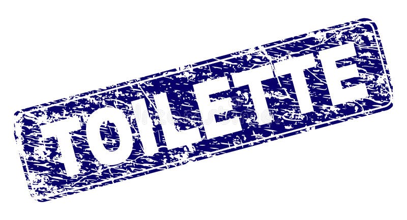 Поцарапанное TOILETTE обрамило округленную печать прямоугольника иллюстрация штока