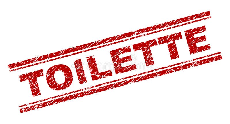 Поцарапанное текстурированное уплотнение печати TOILETTE иллюстрация штока