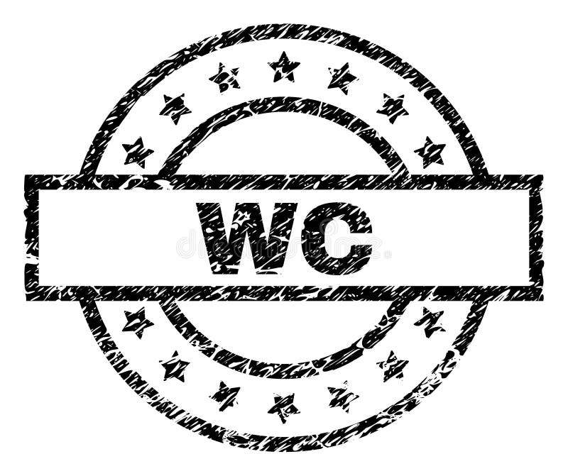 Поцарапанное текстурированное уплотнение штемпеля WC иллюстрация вектора
