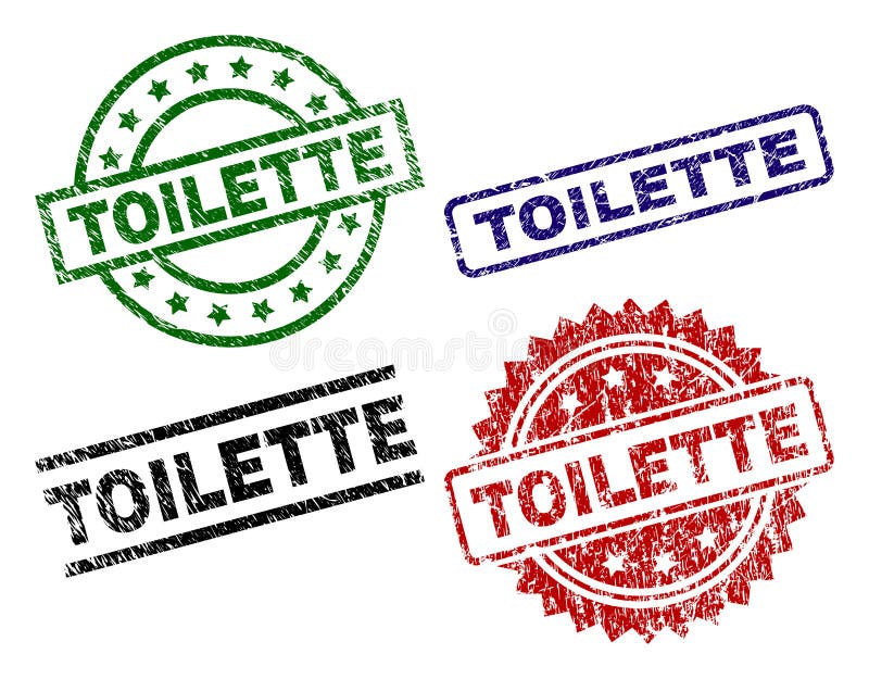 Поцарапанные текстурированные штемпеля уплотнения TOILETTE бесплатная иллюстрация
