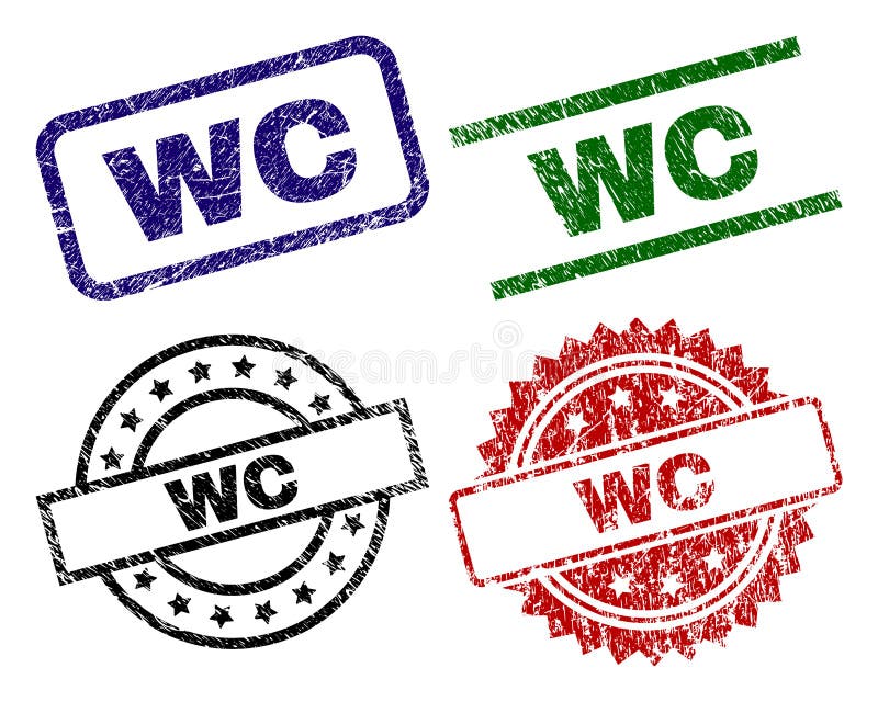 Поцарапанные текстурированные штемпеля уплотнения WC иллюстрация вектора