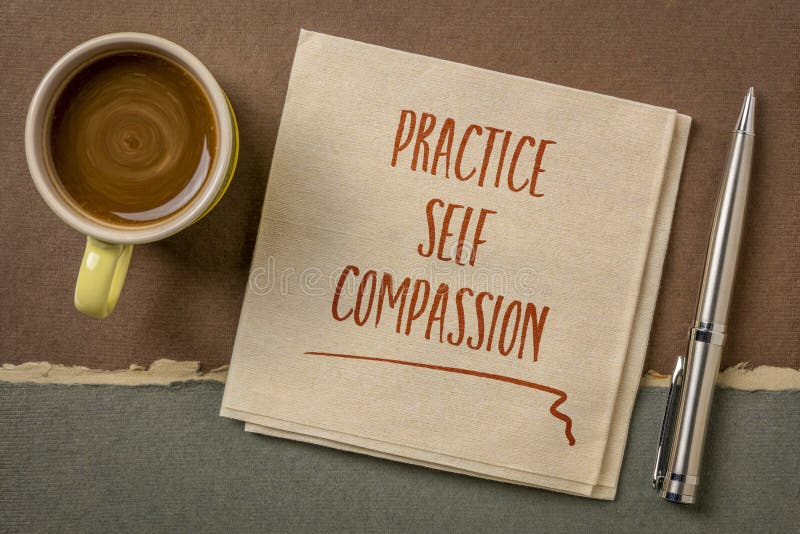 Почерк selfcompassion практики вдохновляющий стоковое изображение rf