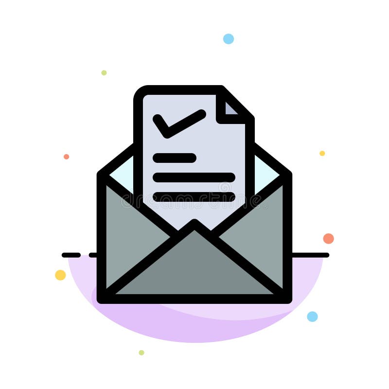 Почта, электронная почта, работа, тикание, хороший абстрактный плоский шаблон значка цвета иллюстрация штока
