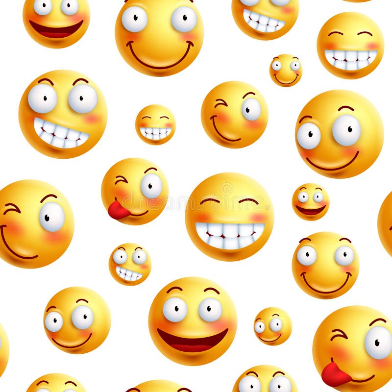 Предпосылка вектора картины стороны Smiley Непрерывная, бесконечная или безшовная картина smileys бесплатная иллюстрация