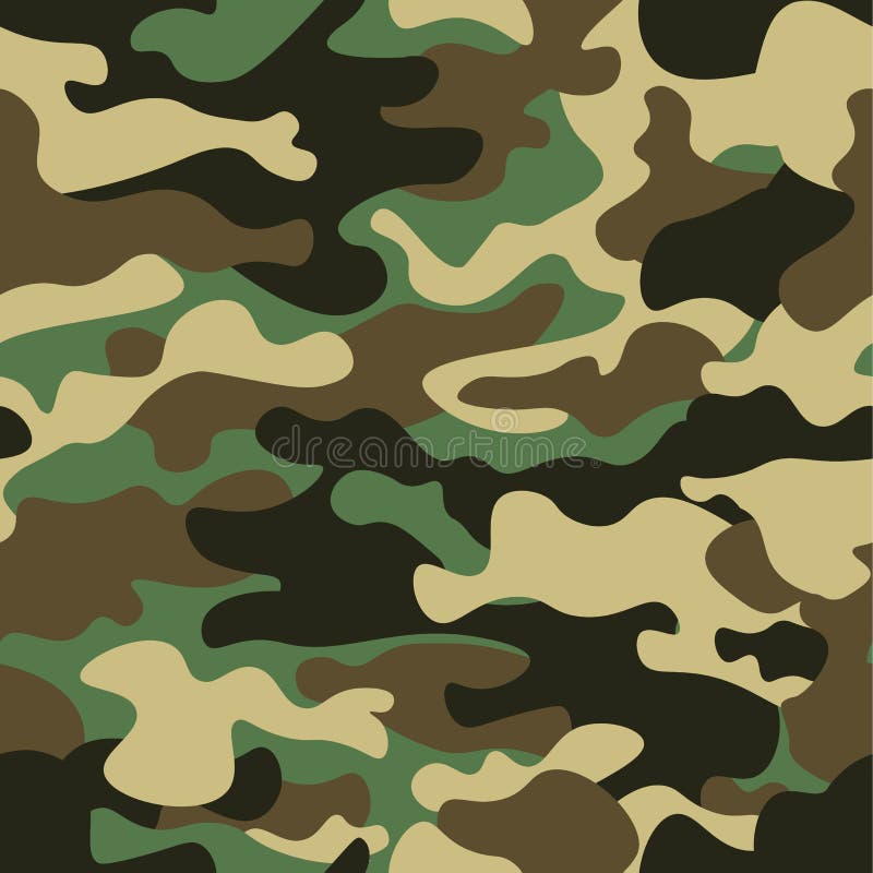 Предпосылка картины камуфлирования безшовная Печать повторения camo классического стиля одежды маскируя Зеленые коричневые цвета бесплатная иллюстрация