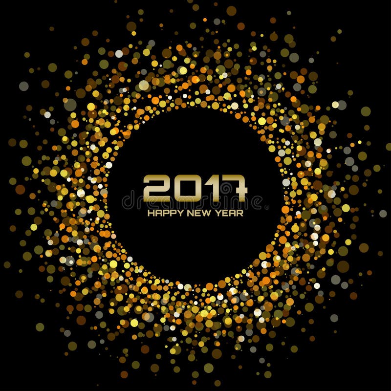 Предпосылка 2017 Нового Года рамки круга confetti золота яркая бесплатная иллюстрация Предпосылка 2017 Нового Года рамки круга confetti золота яркая бесплатная иллюстрация
