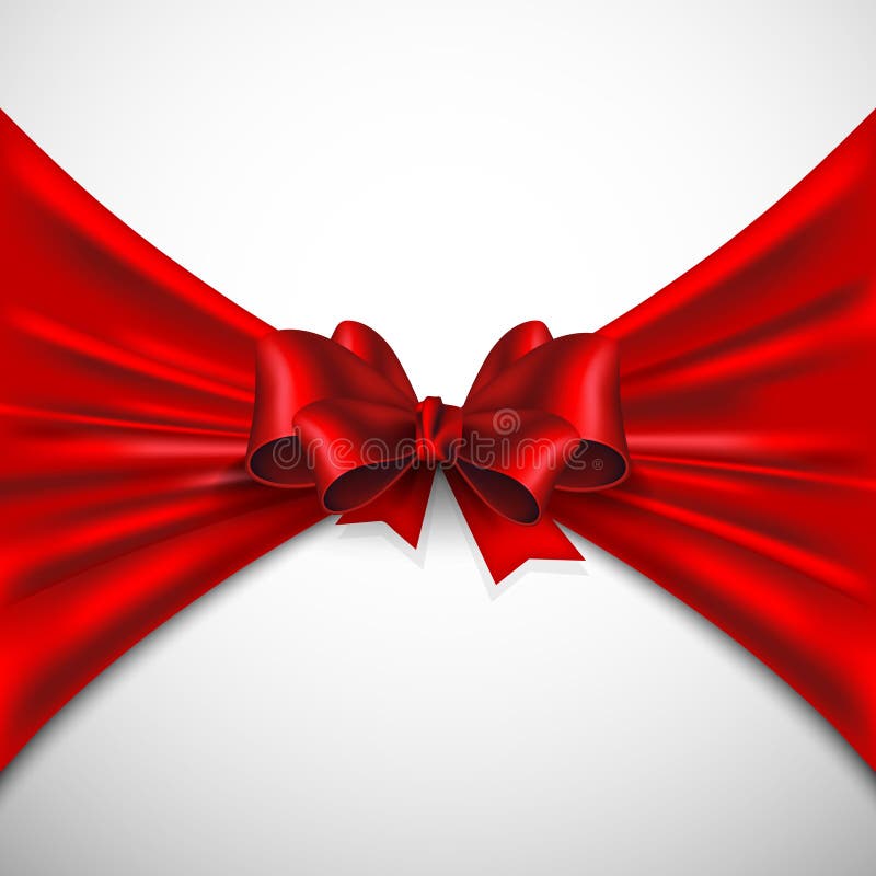 Background with red bow and fabric. Background with red bow and fabric