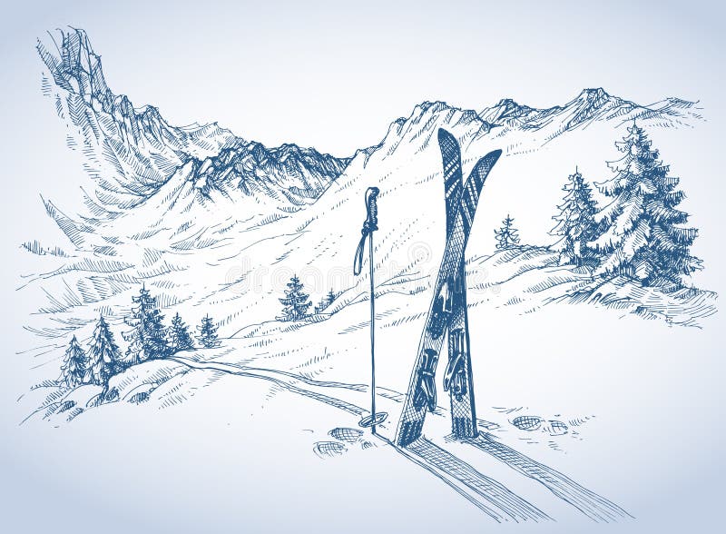 Ski background, mountains in winter season. Ski background, mountains in winter season