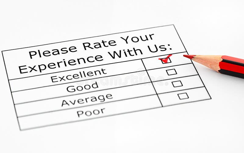 Excellent experience checkbox in customer service survey. Excellent experience checkbox in customer service survey