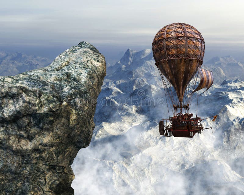 Предпосылка воздушного шара Steampunk горячая стоковые фото Предпосылка воздушного шара Steampunk горячая стоковые фото