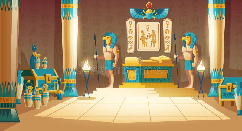 Предпосылка мультфильма вектора, старая усыпальница фараона иллюстрация вектора Предпосылка мультфильма вектора, старая усыпальница фараона иллюстрация вектора