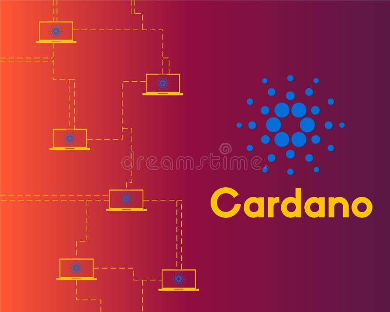Предпосылка стиля Blockchain соединенная cardano бесплатная иллюстрация